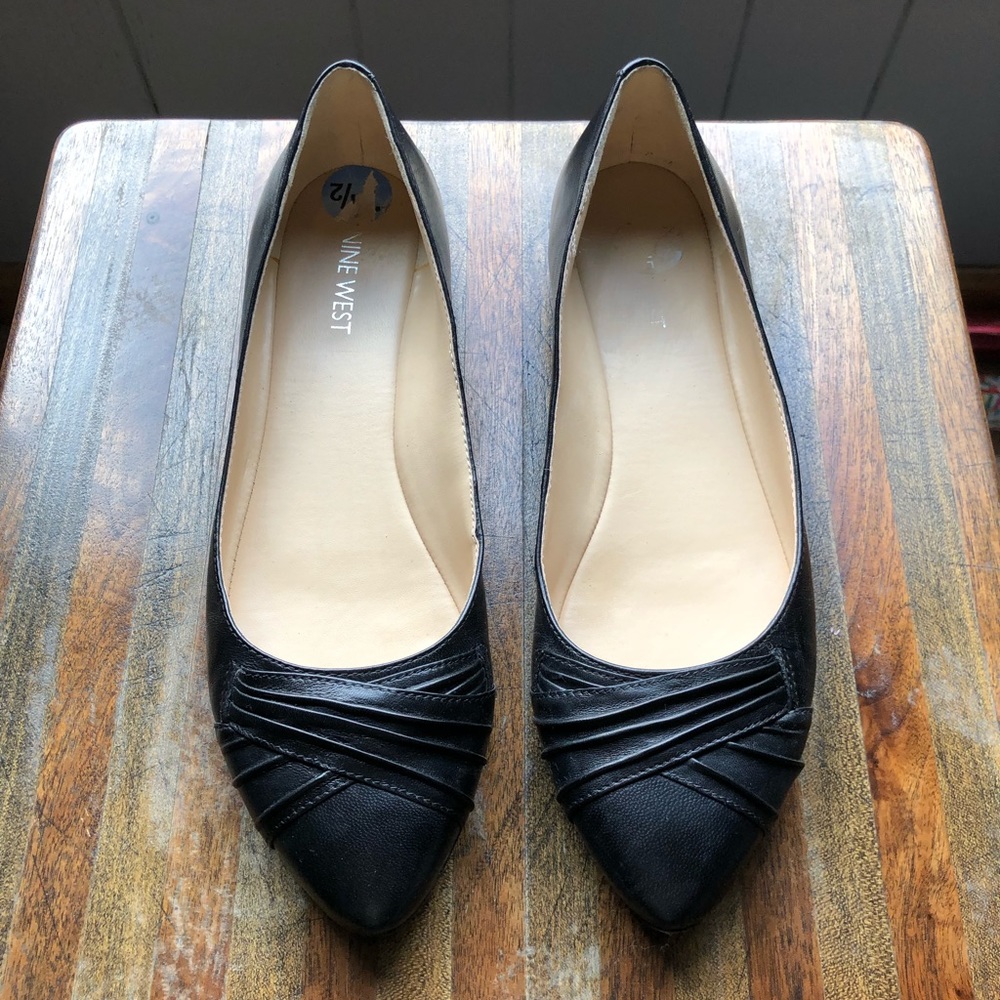 Nine West Black Flats, Size 7.5 US